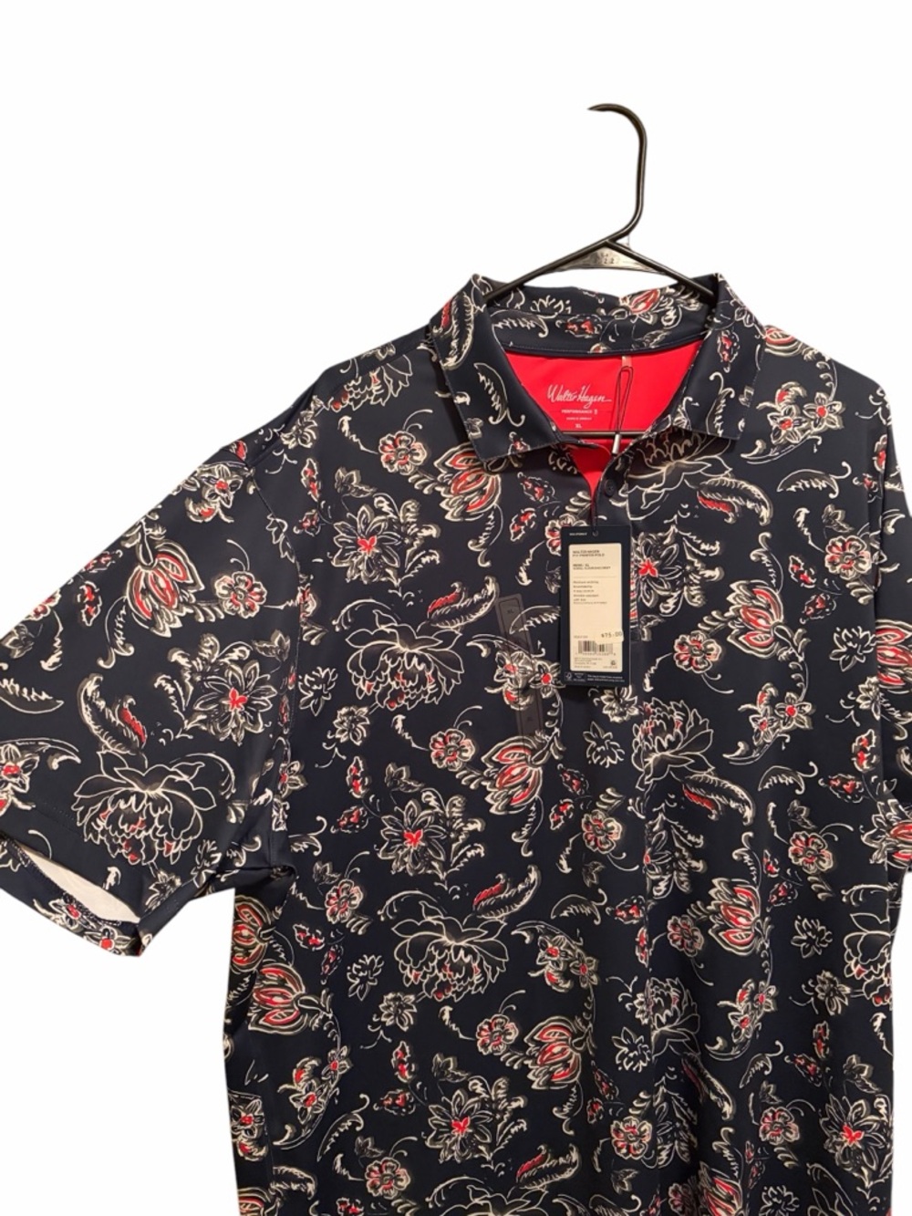 Walter Hagen Men’s Polo. “Scroll Flourishes Navy”. Size XL. New with tags - Picture 4 of 8